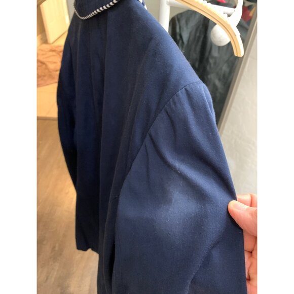 Nautical Navy Blazer 28W Plus Maggie Barnes Piped Trim NWD RW10342 Pockets - Picture 7 of 7